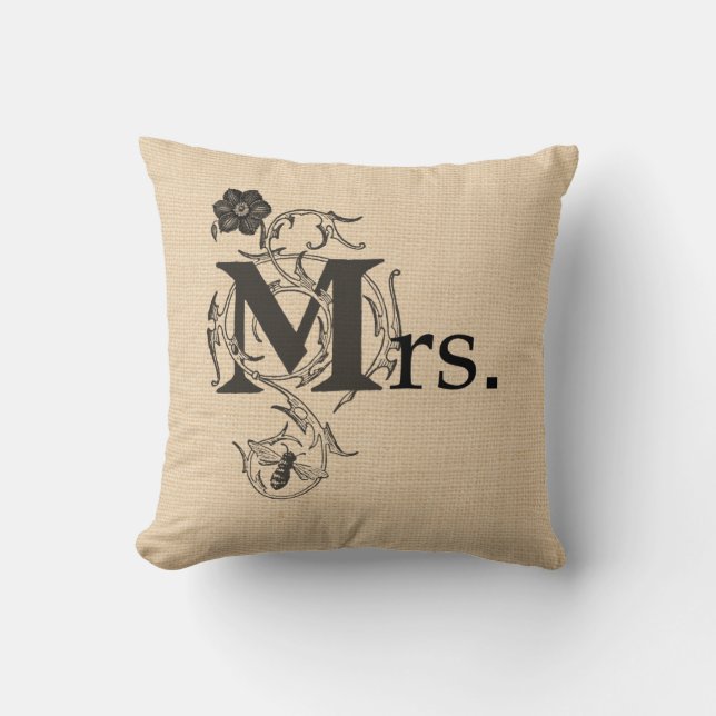 Coussin Mariage réversible M. et Mme (Recto)