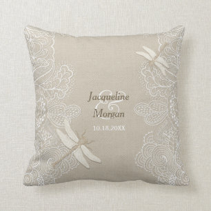 Coussin Mariage rustique Burlap and Lace - Personn