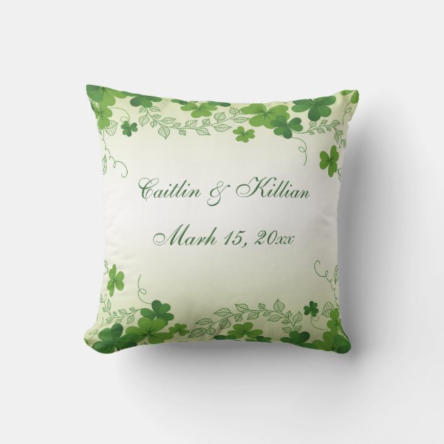 Coussin Mariage shamrock irlandais (Recto)