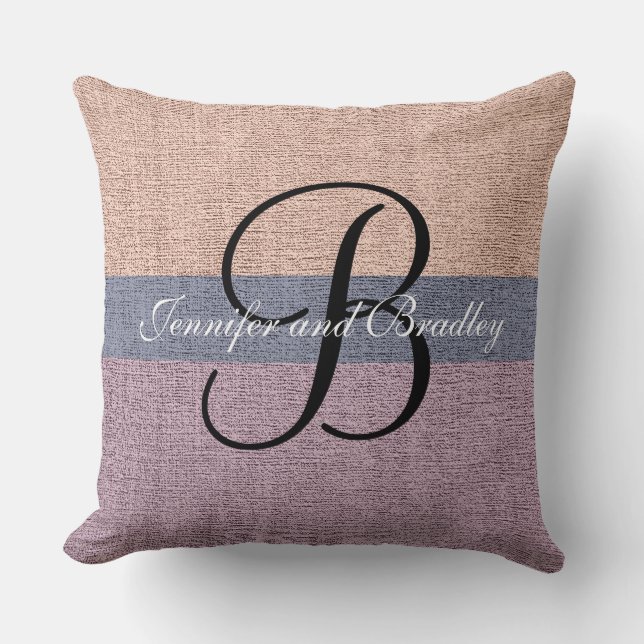 Coussin Mariage vintage monogramme élégant (Recto)