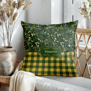 Coussin Marianne Dark Daisy Plaid Floral