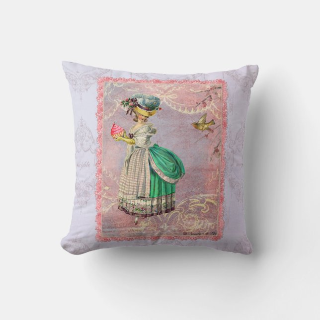 Coussin Marie Antoinette avec le carreau de petit gâteau (Recto)