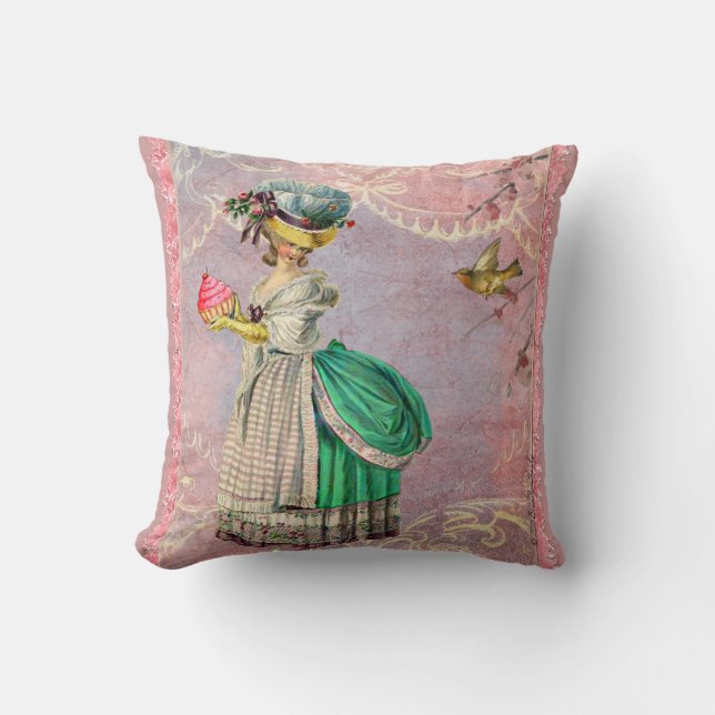 Coussin Marie Antoinette avec le carreau de petit gâteau (Recto)