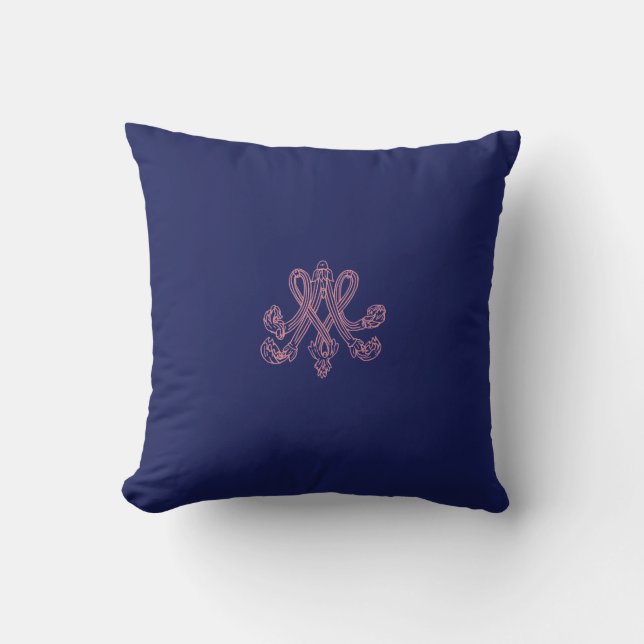 Coussin Marie Antoinette - monogramme - Royal monogram (Recto)