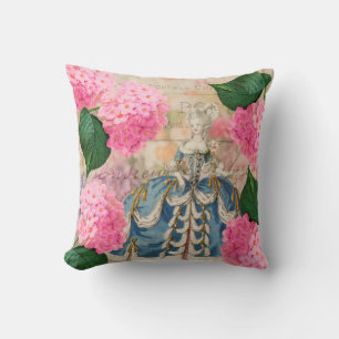 Coussin Marie Antoinette Pink Hydrangeas Jeu d'oreiller