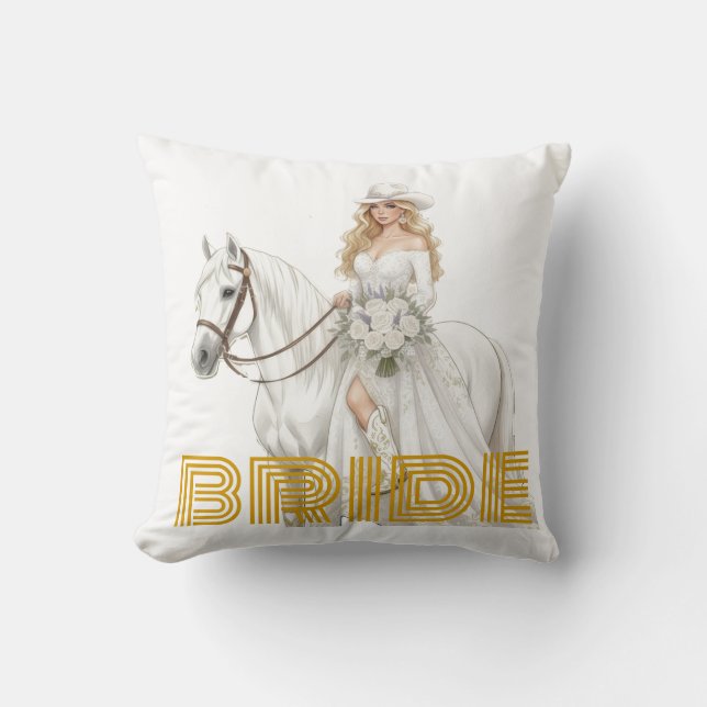 Coussin mariée cowgirl (Recto)