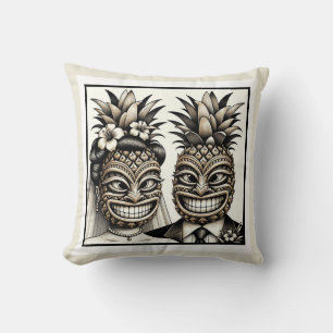 Coussin Mariée et fille Aloha Pineapple Tiki Mariage princ
