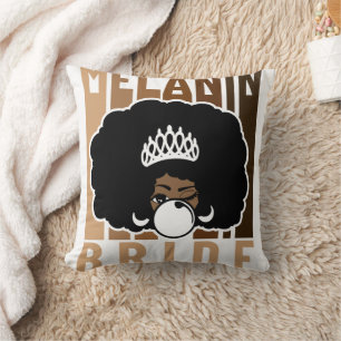 Coussin Mariée Melanin avec Afro