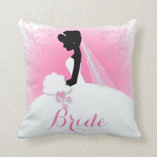 Coussin Mariée Mme Right Pink mariée silhouette