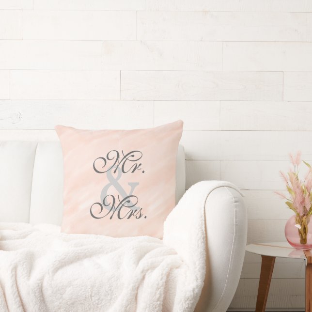 Coussin Mariée Romantique Marié Rouge Réversible (Canapé)