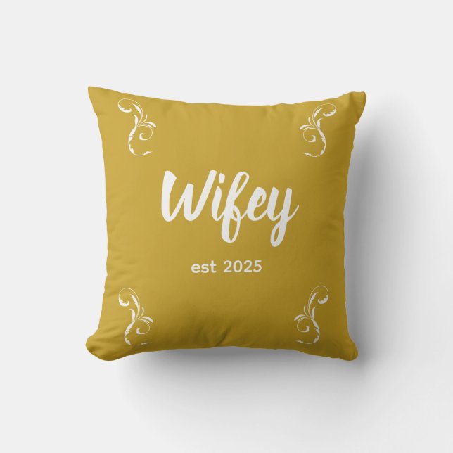 Coussin Mariée sur mesure or Bride, Cadeau de fiancé (Recto)
