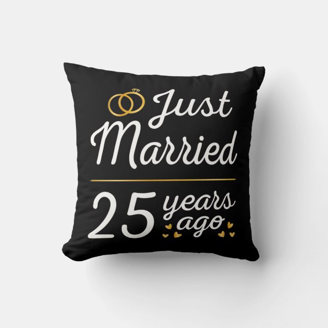 Coussin Mariés depuis 25 ans seulement II (Recto)