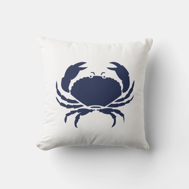Coussin Marine blanche CRAB marine nautique extérieure ren (Recto)
