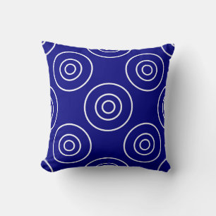 Coussin Marine bleu et blanc avec cercles
