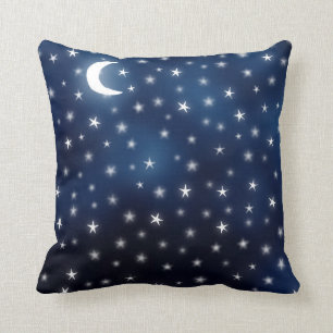 Coussin Marine bleue de blanc de rêve de ciel nocturne de