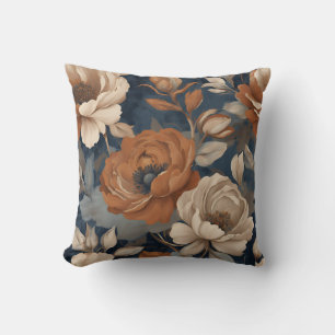 Coussin Marine Blue Rust Moderne Agritourisme Floral