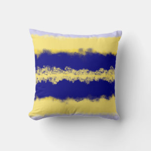 Coussin marine et jaune abstrait ombre