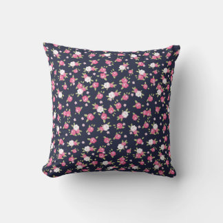 Coussin Marine et rose Chic Vintage Floral Print