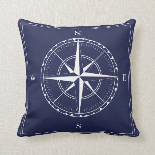 Coussin Marine Nautique Bleu Blanc Vieux Navires Conceptio