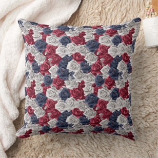 Coussin Marine rouge Rose 3d Blanc