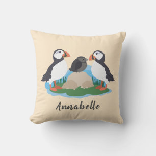 Coussin Maritime Cute Puffin Nature Nom Nursery