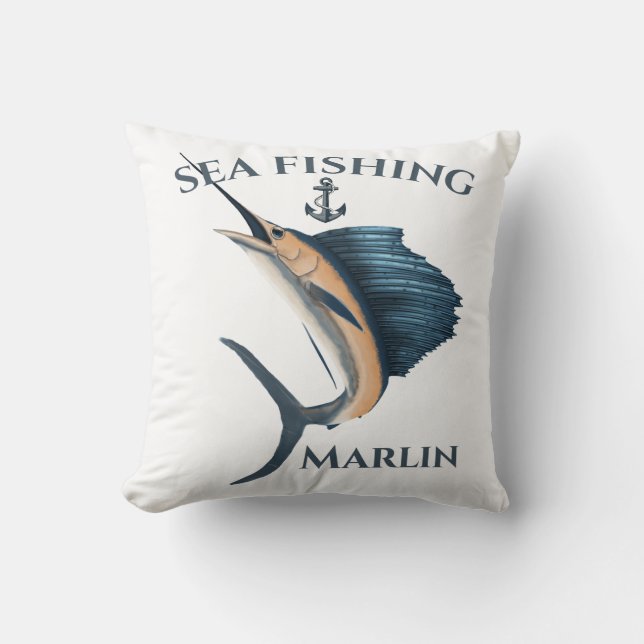 Coussin Marlin de pêche en haute mer (Recto)