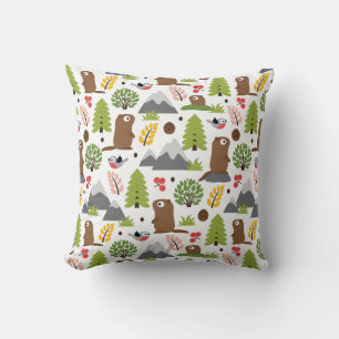 Coussin Marmotte sur une montagne