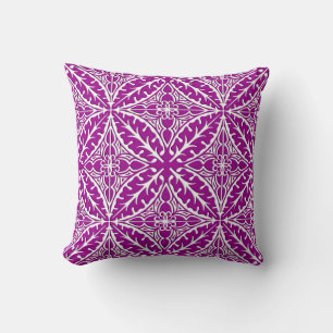 Coussin Marocain - améthyste violet et blanc