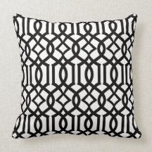 Coussin marocain blanc noir de décor de treillis