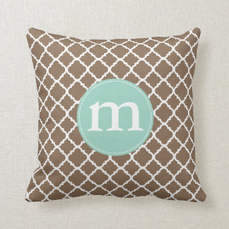 Coussin Marocain Brown élégant Quatrefoil personnalisé