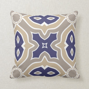 Coussin Marocain de bleu marine et de Taupe