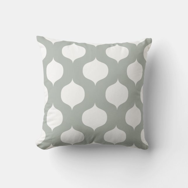 Coussin marocain de motif de treillis dans le gris (Recto)