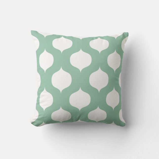 Coussin marocain de motif de treillis dans le vert (Recto)