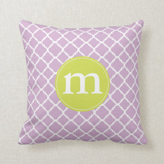 Coussin Marocain pourpre élégant Quatrefoil personnalisé