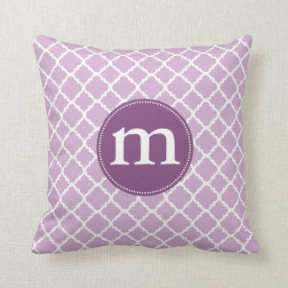 Coussin Marocain pourpre élégant Quatrefoil personnalisé