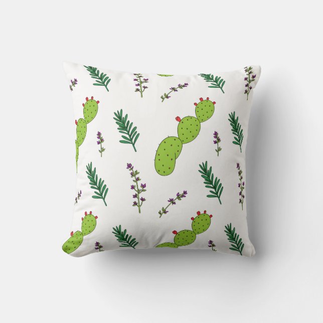 Coussin Marocain Prickly Pear Cactus Motif (Recto)