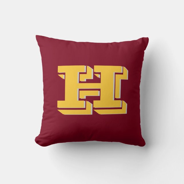 Coussin Maroon and Gold School Pride Color Style Monogram (Recto)