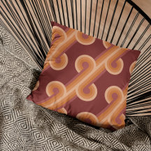 Maroon foncé orange Cercles rétro rouge Motif d'ar