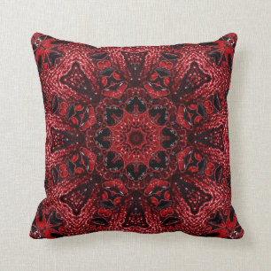 Coussin maroon marocain bohème mandala bordeaux