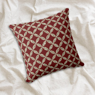 Coussin Maroon Red Elegant Faux Motif Parties scintillant