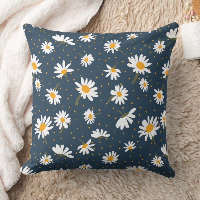 Coussin Marque classique Jaune Bleu Bleu Faisy Motif Flora (Couverture)