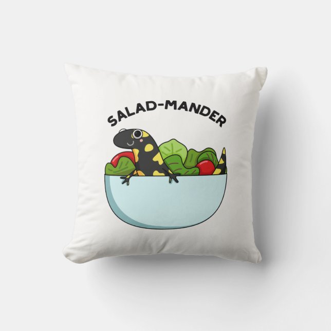 Coussin Marque de salade Funny Salamander Animal Pun (Recto)