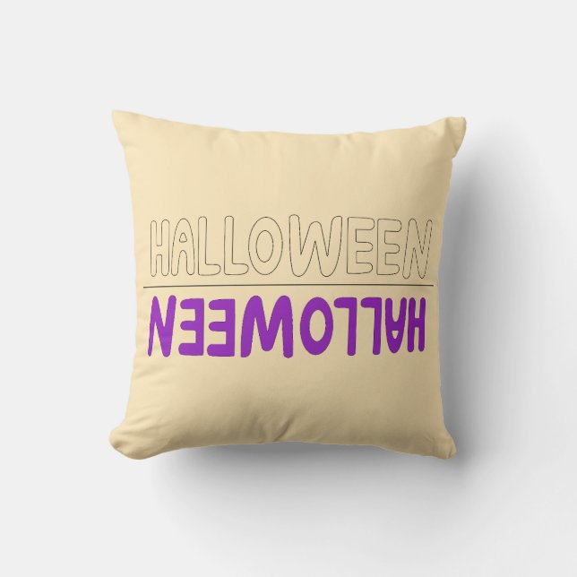 Coussin Marque d'Halloween violet gras avec amusant rétro (Recto)