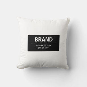 Coussin Marque ou nom d'entreprise moderne gras Noir & B