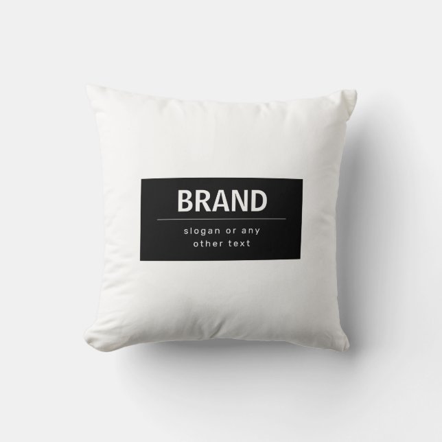 Coussin Marque ou nom d'entreprise moderne gras | Noir & B (Recto)