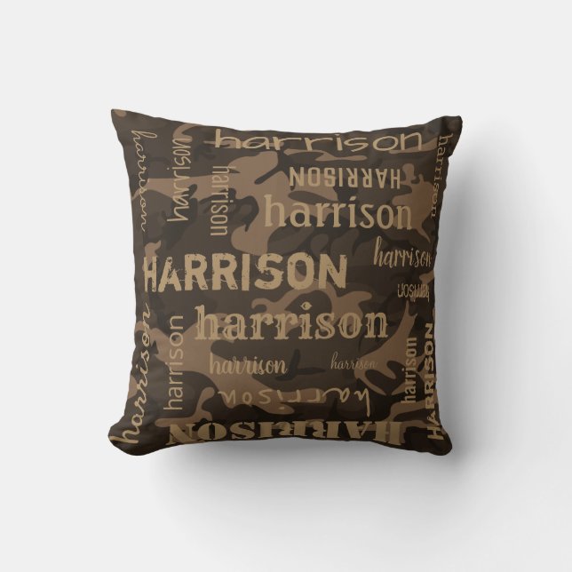 Coussin Marque-page personnalisé camouflage marron (Recto)