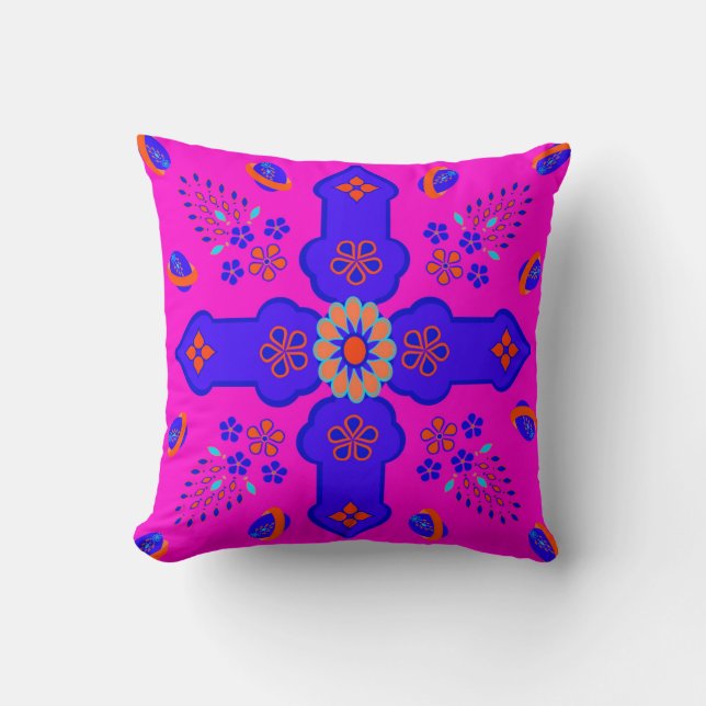 Coussin Marrakech Arabesque inspiré avec des oeufs de ruba (Recto)