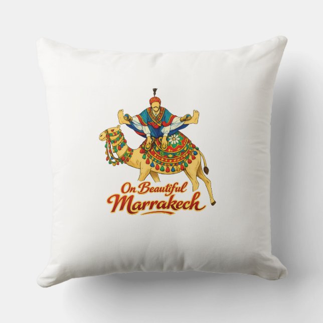 Coussin Marrakech Maroc Design Vibrant Voyage Art (Verso)