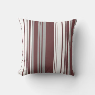 Coussin Marron Design Artistique Abstrait à Rayures Rétro