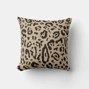 Coussin Marron et noir imprimé animal cheetah léopard